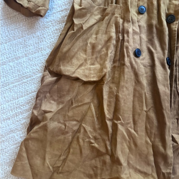 Zara Tan Double-Breasted Trench Coat Dress NWT - Picture 3 of 13